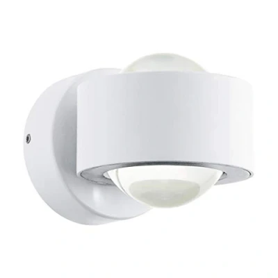 Obrázek EGLO LED nástěnná lampa Ono 2, 2 světelné nástěnné svítidlo, svítidlo uvnitř z hliníku a plastu, do obývacího pokoje v bílé, čirá, chodby s Up and Down Light teplé bílé