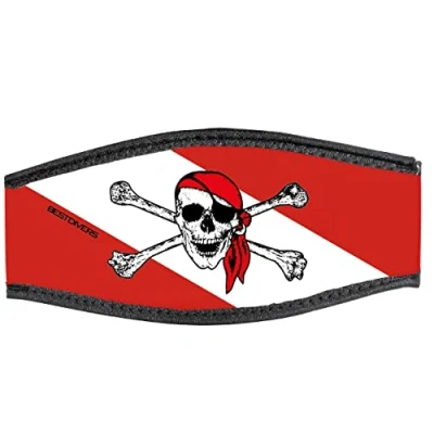 Obrázek Best divers Uhrenarmband Maske aus Neopren, doppelt Klettverschluss, Jolly Roger
