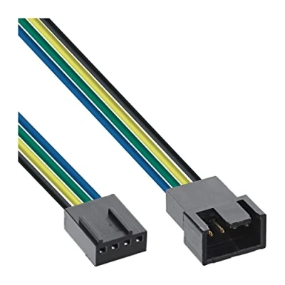 Obrázek InLine 33328D kabel ventilátoru prodloužení PWM, 4pólový Molex konektor / zásuvka, 0,7 m, 1 kus