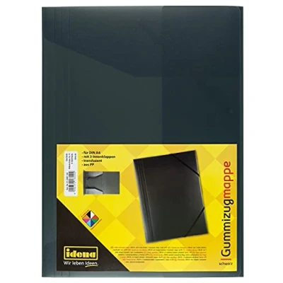 Obrázek Idena 213309 Desky s gumou pro DIN A4, z polypropylenu, průsvitné černé, 1 kus