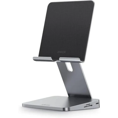 Obrázek Anker Zdvih USB C 551 8 v 1, skládací držák, Power Delivery, 4K HDMI, 2 datové porty A, 3,5 mm AUX, microSD/SD slot na paměťové karty, vhodný Pro tablety iPad a