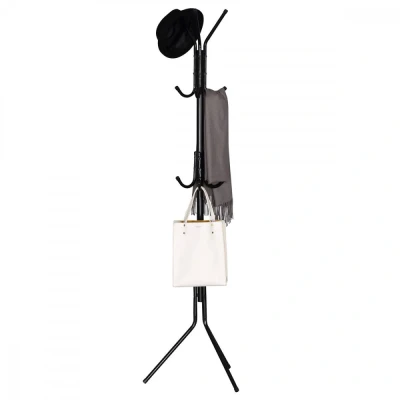 Obrázek Věšák stojanový, výška 170,5 cm, kovová konstrukce, černý lak, nosnost 6 kg GD 101 BK