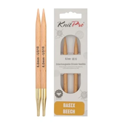 Obrázek KnitPro Basix Birch: Knitting Pins: Circular: Interchangeable: Standard: 11.6cm x 6.00mm, Birkenholz, Multi Colour, 6mm