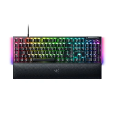 Obrázek Razer BlackWidow V4 mechanická herní klávesnice Snap Tap (mechanické žluté spínače, 6 makro tlačítek, Doubleshot ABS klávesové krytky, Chroma RGB) rozložení qwertz DE černá