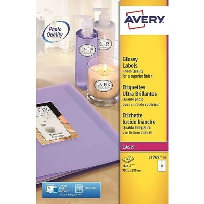 Obrázek Avery L7769 40 barevné laserové štítky 4 etikety na list 139 x 99,1 mm 160 kusů