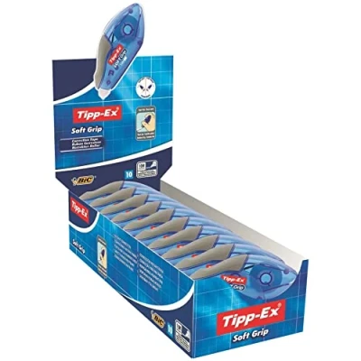Obrázek Tipp Ex Korekční váleček Soft Grip, 10 m x 4,2 mm, balení po kusech, ideální do kanceláře, domácí kanceláře nebo školy