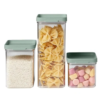 Obrázek Mepal Vorratsdosen mit Deckel 3er Set Vorratsbehälter Luftdicht &amp; Stapelbar Küchenaufbewahrung Organisation Spülmaschinenfest 700 ml, 1100 ml 2000 Nordic sage