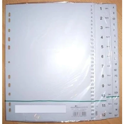 Obrázek Durable 651410 měsíční registr (A4, reliéfní Taben Jan Dec, PP plná obálka) 25 kusů, šedá