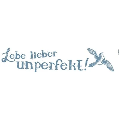 Obrázek Komar Deco nálepka LEBE LIEBER UNPERFEKTNÍ 14 x 70 cm nástěnné tetování, nástěnný obraz, na zeď, Walltattoo, přísloví, citát, holuba 18004h