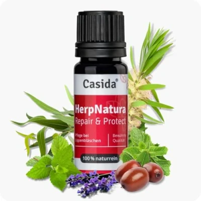 Obrázek Casida® HerpNatura Repair &amp; Protect čistě přírodní, pečující olej při herpes a váčcích rtů 10 ml