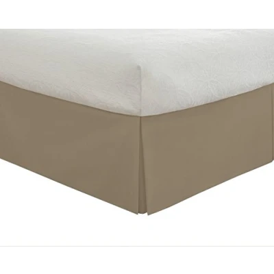 Obrázek Lux Hotel Taillierter Bettrock, klassisch, 35,6 cm Länge, plissiert, für Doppelbett, Mokka