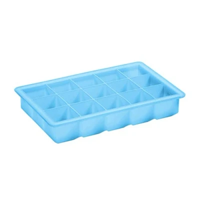 Obrázek Lurch 10450 výrobník ledových kostek na 15 (3 x 3 cm) ze 100% prémiového platinového silikonu bez BPA, ledově modrá, modrá