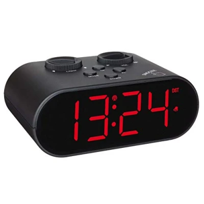 Obrázek TFA Dostmann Ellypse digitální rádiový budík, s funkcí USB nabíjení, 60. 2551. 01, LED číslice, 15,2 x 11,6 9,8 cm, černý, plast