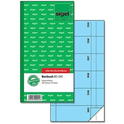 Obrázek SIGEL BO095 blok na bonbony, 360 odtrhávacích písmen modrý, 10,5 x 20 cm, 2 60 listů, propisující, z udržitelného papíru