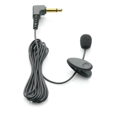 Obrázek Philips LFH9173 Připínací mikrofon s 3,5mm konektorem, stínění větru, sponou na kravatu, délka kabelu 1,2 m, mono černý