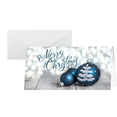 Obrázek SIGEL DS058 sada vánočních pohlednic s obálkou DIN dlouhé 25 kusů modrá/stříbrná &quot;Delightful Christmas&quot; ideální k potisku
