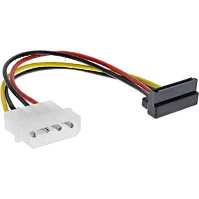 Obrázek InLine 29670X SATA napájecí adaptér kabel, 1x 13,34cm (5,25&quot;) zdířka na 15pólový konektor, zahnutý nahoru