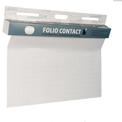 Obrázek NOPAR Folio Contact Flipchart: elektrostatická flipchartová fólie drží bez pomoci na téměř všech površích, vazbě, 25 listů / list 60 x 80 cm