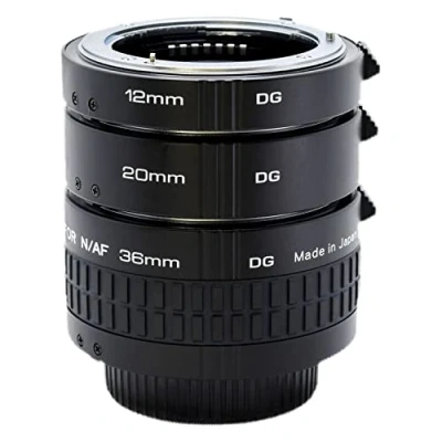 Obrázek Kenko sada prodlužovacích trubek pro snímky zblízka, DG Extension Tube Nikon F Mount, podpora plnoformátového fotoaparátu, 12 mm/20 mm/36 mm, 3dílná sada, stohovatelná,