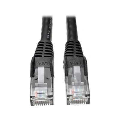 Obrázek Eaton Cat6 Gigabit Snagless Molded UTP Patch ethernetový kabel, RJ45 konektor na zástrčku, černý, 15 stop / 4,5 metru (N201 015 BK)