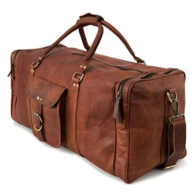 Obrázek Berliner Bags Vintage Weekender New York z kůže, cestovní taška pro dámy a pány hnědá, Braun XL