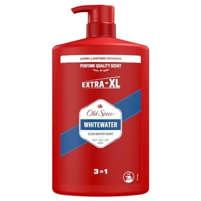 Obrázek Old Spice Whitewater 3 v 1 sprchový gel &amp; šampon pro muže, l, dlouhotrvající, svěží vůně kvalitě parfému, hloubkové čištění tělo vlasů a obličeje, jemný pocit pokožky