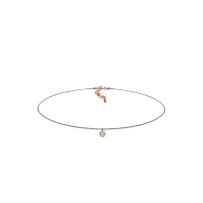 Obrázek Elli Dámský náhrdelník Choker nylon s krystalem ze sterlingového stříbra 925, Fazetový brus, Krystal