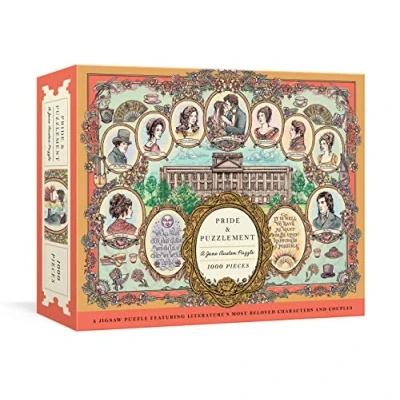 Obrázek Pride and Puzzlement: A Jane Austen Puzzle: 1000 Piece Jigsaw puzzle Featuring Literature&#039;s Most Beloved Characters Couples: pro dospělé