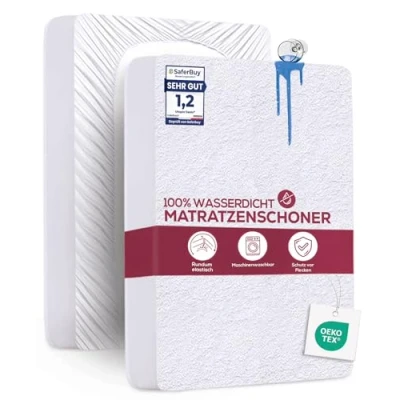 Obrázek Utopia Bedding Vodotěsný chránič matrace 200 x 30 cm, prémiový potah Terry GSM, prodyšný, elastický po celém obvodu