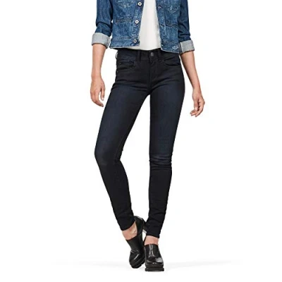Obrázek G STAR RAW Dámské džíny Lynn Mid Skinny, Modrá (Dk Aged Rinsed D06746 8971 9753)