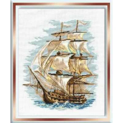 Obrázek Riolis 479 Ship Cross Stitch Kit, bavlna, vícebarevné, 30 x 40 0, 1 cm