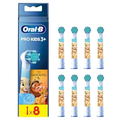 Obrázek Oral B Nasazovací kartáčky pro Kids King of Lví elektrický zubní kartáček, 8 kusů, extra měkké štětiny, originální nástavec na děti od 3 let