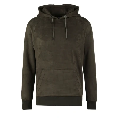 Obrázek Urban Classics Pánský pulovr s kapucí Imitation Suede Hoody, Zelená (olive 176), l