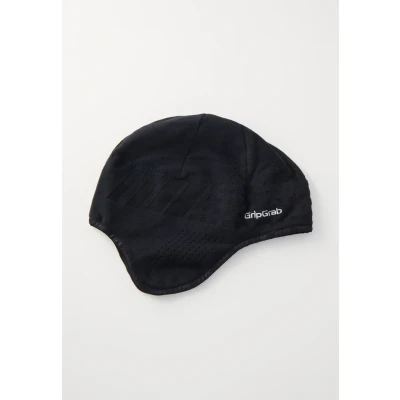Obrázek GripGrab Aviator Cap větruvzdorná Thermo Zima Jízdní kolo Spodní helma Čepice Teplá Cyklistika Ohřívač uší Fleece s podšívkou, černá