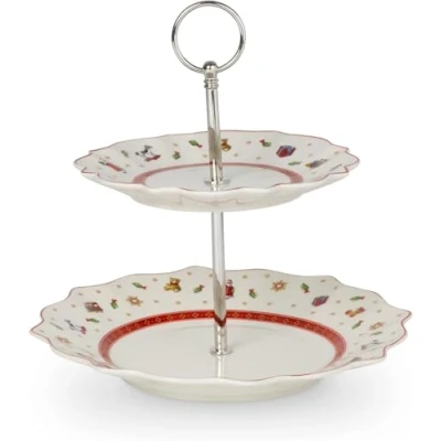 Obrázek Villeroy und Boch Toy&#039;s Delight malé etažéry, prémiový porcelán, bílý/červený