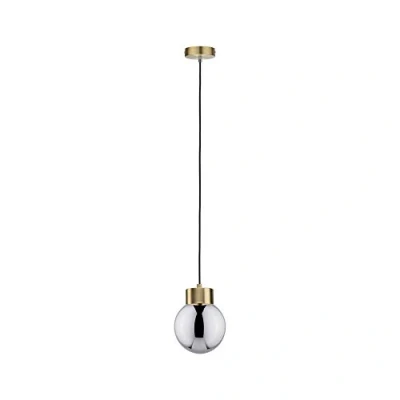 Obrázek Paulmann 79743 Neordic Linja závěsné svítidlo max. 1x20W závěsná lampa pro E27 lampy stropní kouřové sklo/kartáčovaná mosaz 230 V bez žárovky