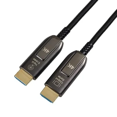 Obrázek Amazon Basics Optický HDMI kabel, opletený, vysokorychlostní 10 m, černý