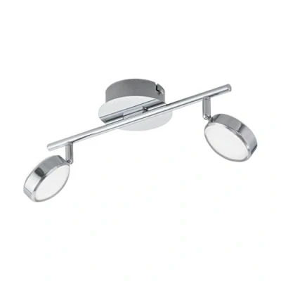 Obrázek EGLO LED stropní svítidlo Salto, 2 žárovky svítidlo, reflektor z kovu a plastu, lampa do obývacího pokoje v chromu, chodby teplá bílá