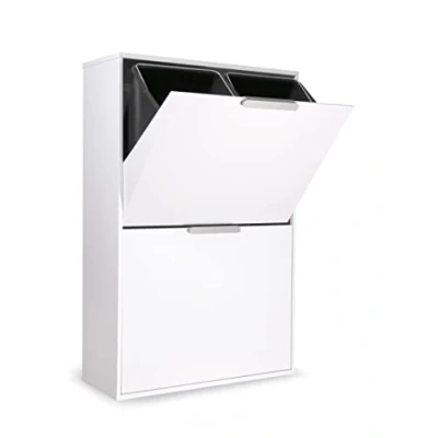 Obrázek ARREGUI Ecoclas CR601 E Mülltrennsystem aus Stahl 4 Fächer Mülleimer für die Küche 4x17L (68L) Fach Abfalleimer Herausnehmbare Inneneimer + Griff Recycling Schrank Mülltrennung weiß