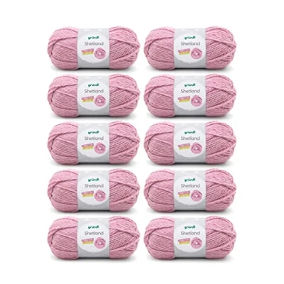 Obrázek Gründl Shetland vlna (módní a měkká pletací příze z 80 % polyakrylu 20 vlny, 100 g / 170 m, tloušťka jehlic: 7 8, 10 x g), růžová melanž