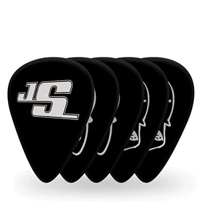 Obrázek Planet Waves 1CBK6 10JS Joe Satriani Signature Celluloid Pick Collection Motiv Silver on Black s 10 trsátky v Heavy