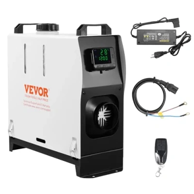 Obrázek VEVOR Naftové topení 58 kW, dieselové vzduchu All in One s dálkovým ovládáním a LCD displejem, rychlé nahřívání, nízká hlučnost, přenosné pro nákladní automobily, dodávky,