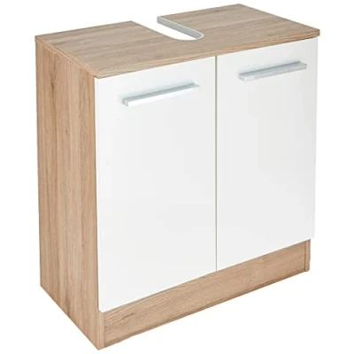 Obrázek Pelipal skříňka pod umyvadlo Quickset 380 v bílé barvě lesk/Sanremo dub Terra, 60 cm široká bez umyvadla se 2 dvířky