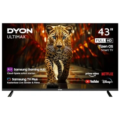 Obrázek DYON ULTIMAX 43F TI 43 palců (108 cm) televizor (1080p, Full HD Smart TV, Tizen OS, Triple Tuner (DVB C/ S2/ T2), Samsung &amp; Gaming Hub, Prime Video, Netflix, Disney+) [2025]