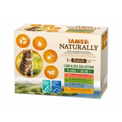 Obrázek Kapsička IAMS Cat Naturally Land &amp; Sea Collection in Gravy Multipack (12x85g)