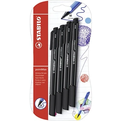 Obrázek Popisovač STABILO pointMax balení 4 ks černý