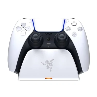 Obrázek Razer Schnellladestation für PS5 Wireless Controller (Schnellladung , Gebogenes Schalen Design Einhändige Bedienung, Aufladen per USB) Weiß