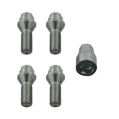 Obrázek febi bilstein 27055 1 sada šroubů na kola uzamykatelná M14 x 1,5x29 SW17 / 19 mm kuželový nákružek