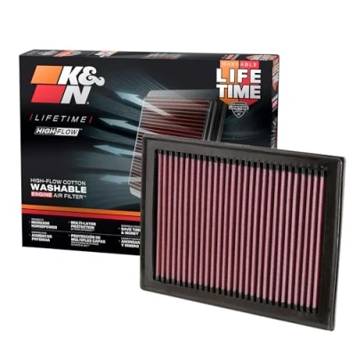 Obrázek K&amp;N 33 2409 vzduchový filtr motoru: vysoký výkon, prémie, omyvatelný, náhradní filtr, zvýšený 2007 2019 (Sentra, Juke, Pulsar, Micra, Q50, Q60, Q70, QX70)
