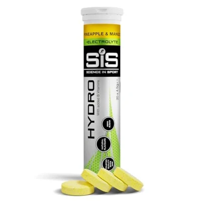 Obrázek Science in Sport HYDRO tablety 20 ks. Ananas Mango elektrolytové tablety, veganské, šumivé pro vyváženou domácnost s vodou a elektrolyty